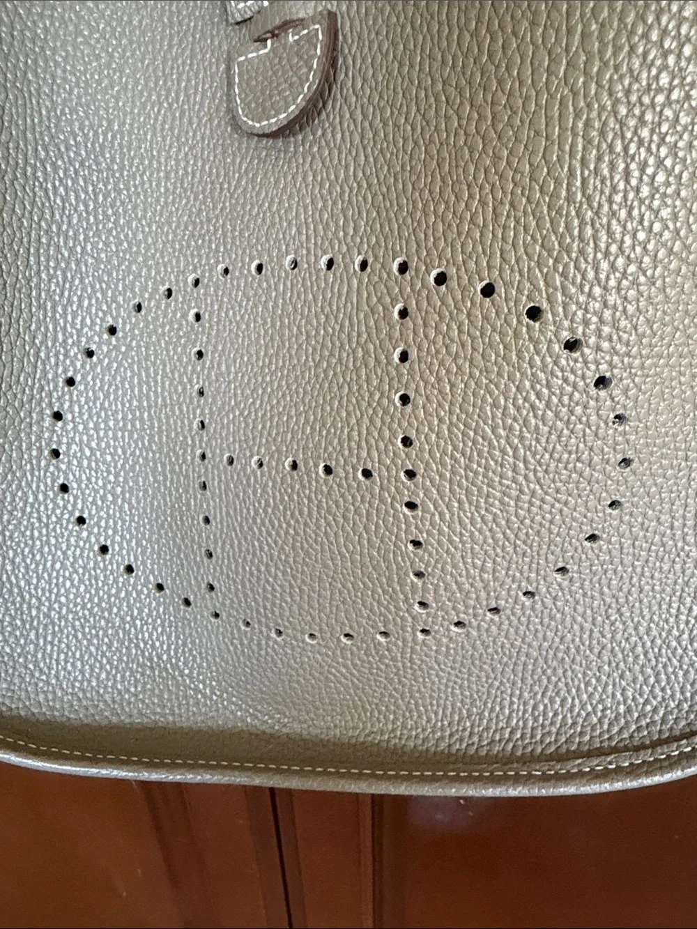 Taupe Leather Crossbody/shoulder Bag with Wide Strap